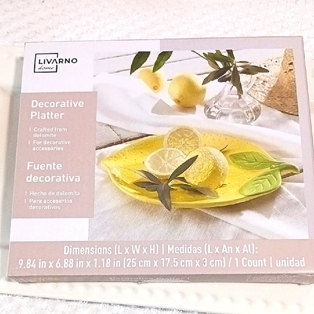 Livarno Home 🍋Lemon-Shaped Ceramic Platter 🍋🌿🍋🌿🍋🌿🍋